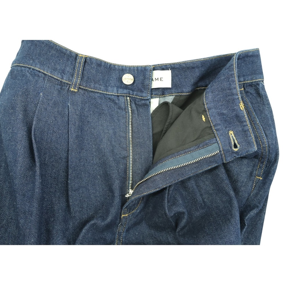 FRAME The Tapered Trouser Jeans 27 NWT Dark Rinse Pleated Wide Leg Denim - Picture 3 of 7